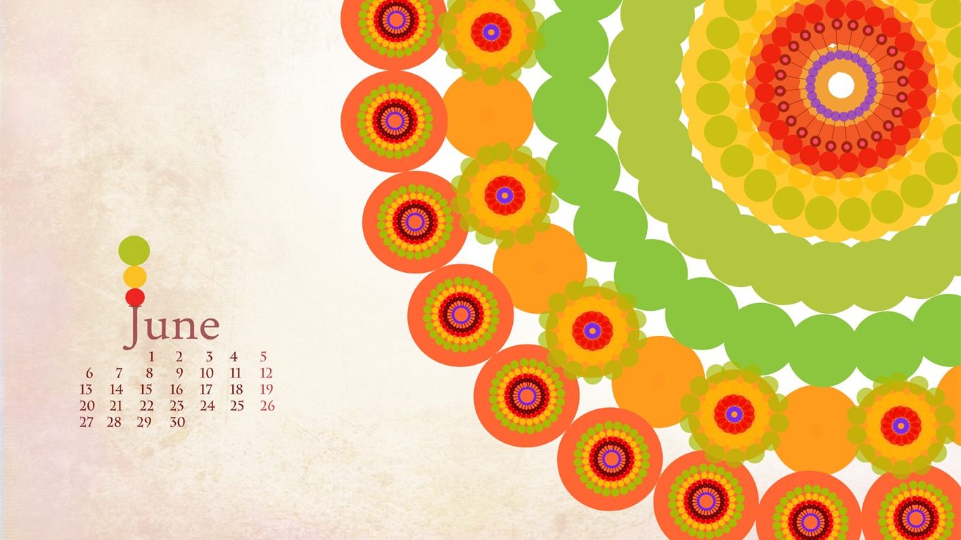 2011年6月 月曆壁紙(一) #1 - 1366x768