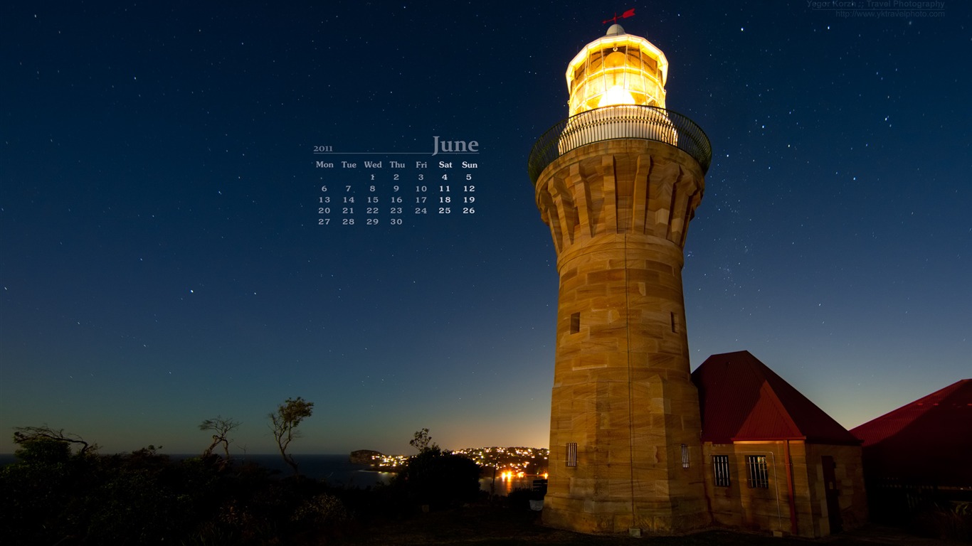 2011年6月 月曆壁紙(一) #3 - 1366x768