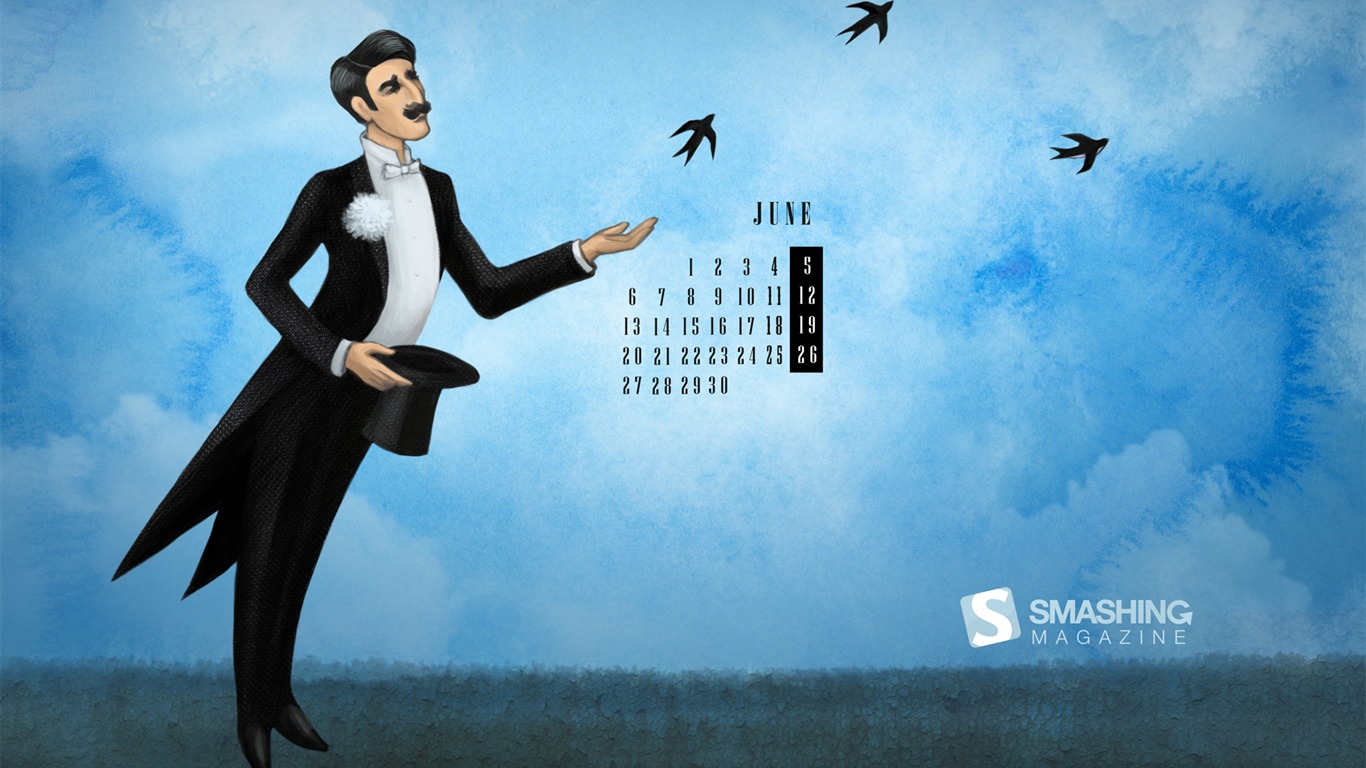 2011年6月 月曆壁紙(一) #20 - 1366x768