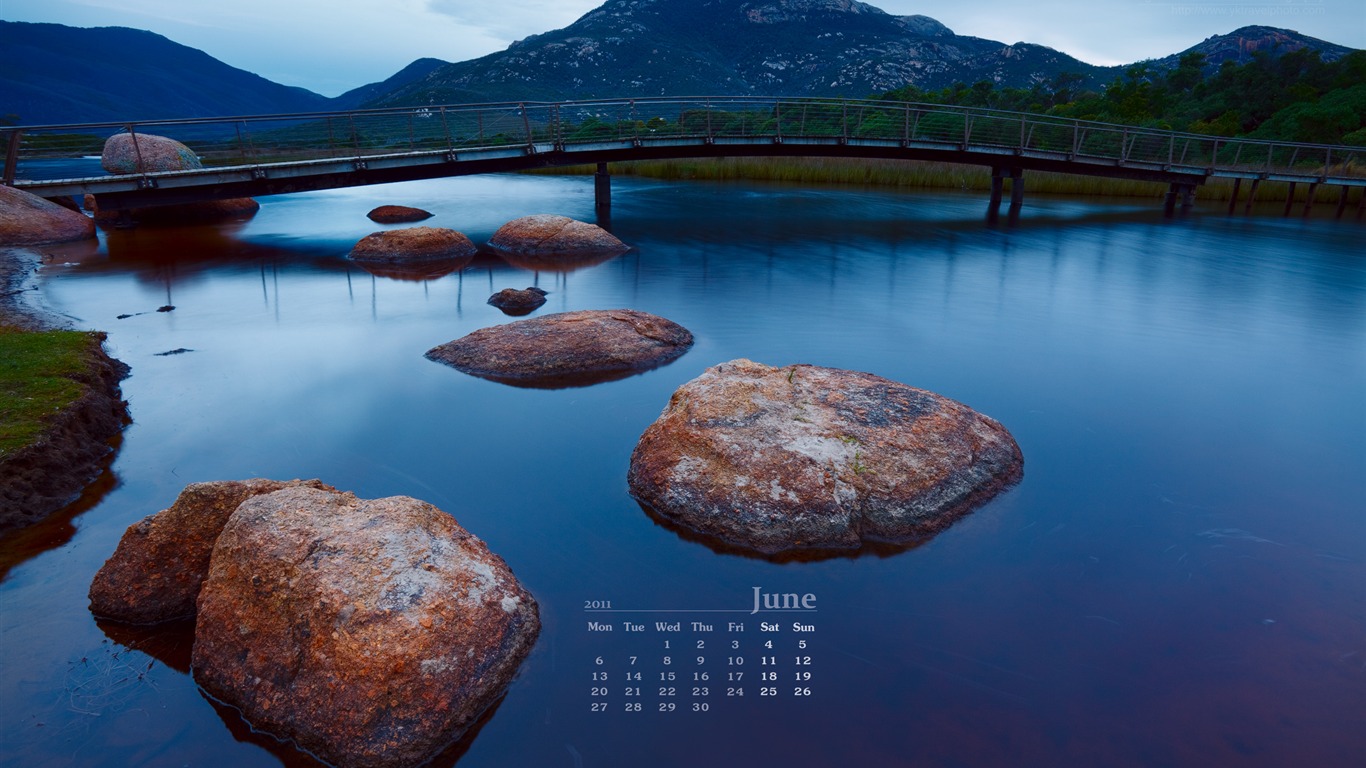 Juni 2011 Kalender Wallpaper (2) #20 - 1366x768