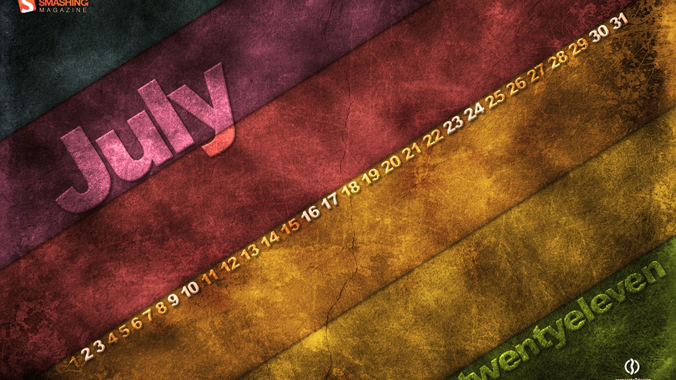 July 2011 Calendar Wallpaper (2) #4 - 1366x768