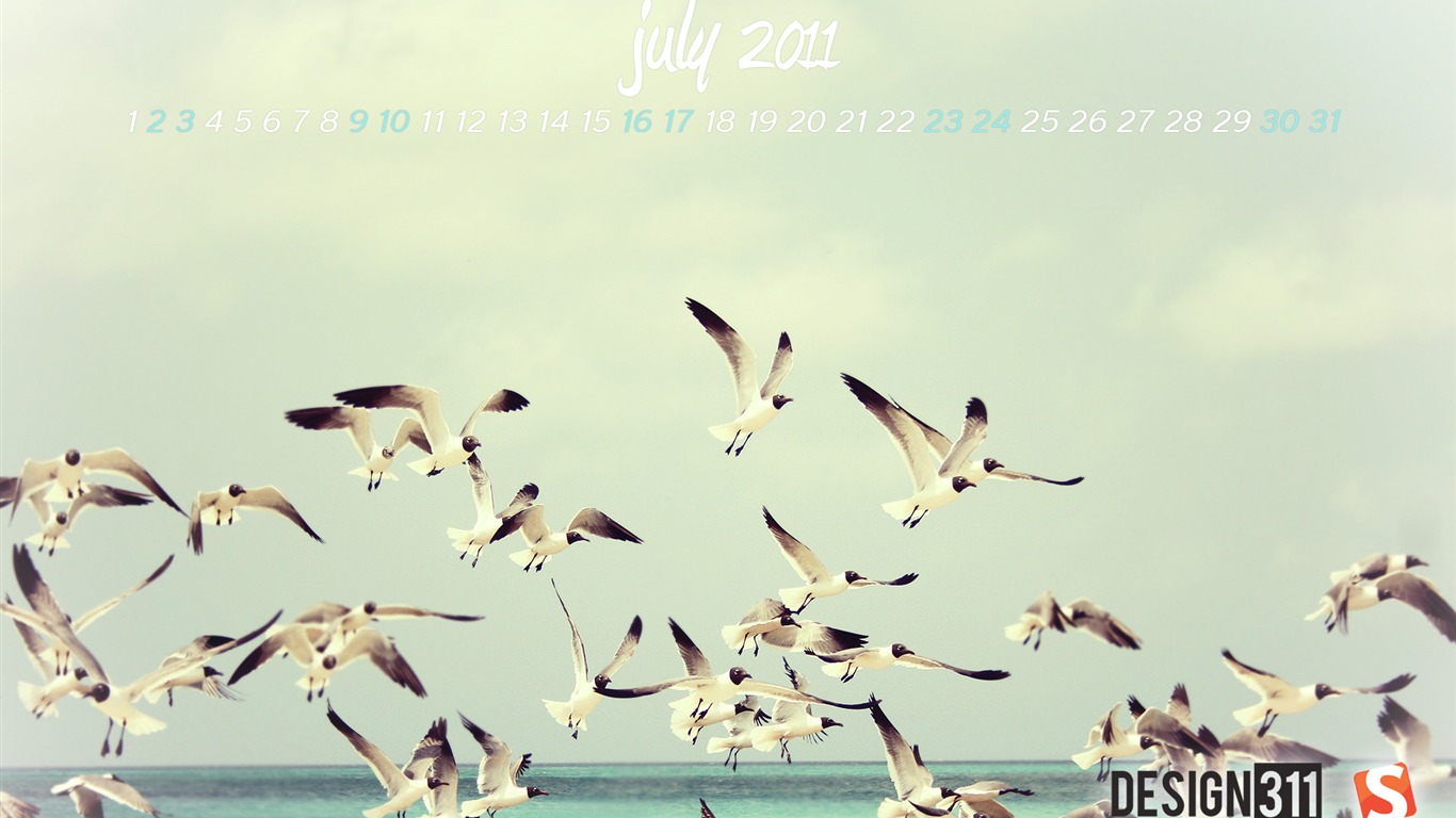 July 2011 Calendar Wallpaper (2) #6 - 1366x768