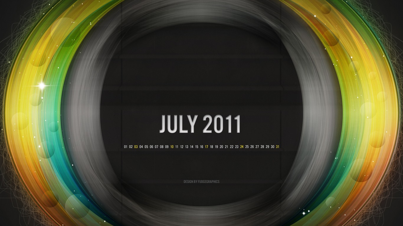 2011年7月カレンダー壁紙（2） #14 - 1366x768