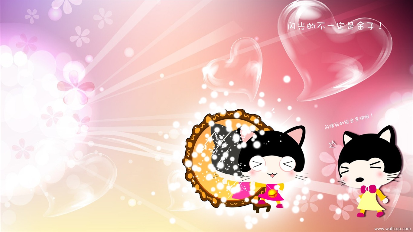 Baby cat cartoon wallpaper (1) #20 - 1366x768