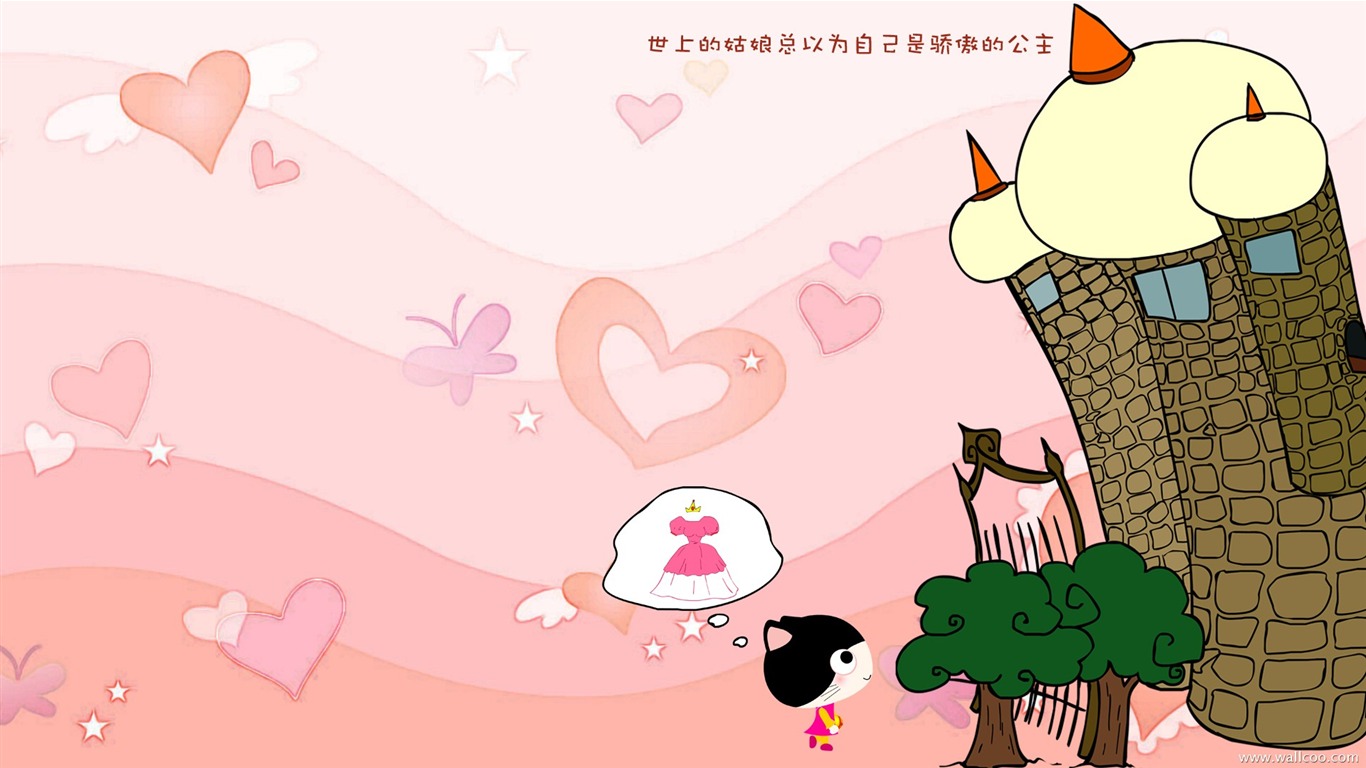 赤ちゃん猫漫画の壁紙（2） #14 - 1366x768