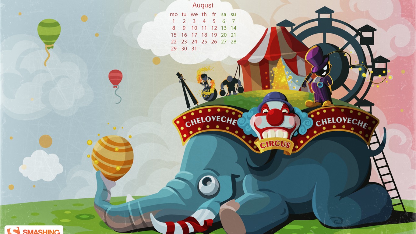 2011年8月 月曆壁紙(一) #10 - 1366x768
