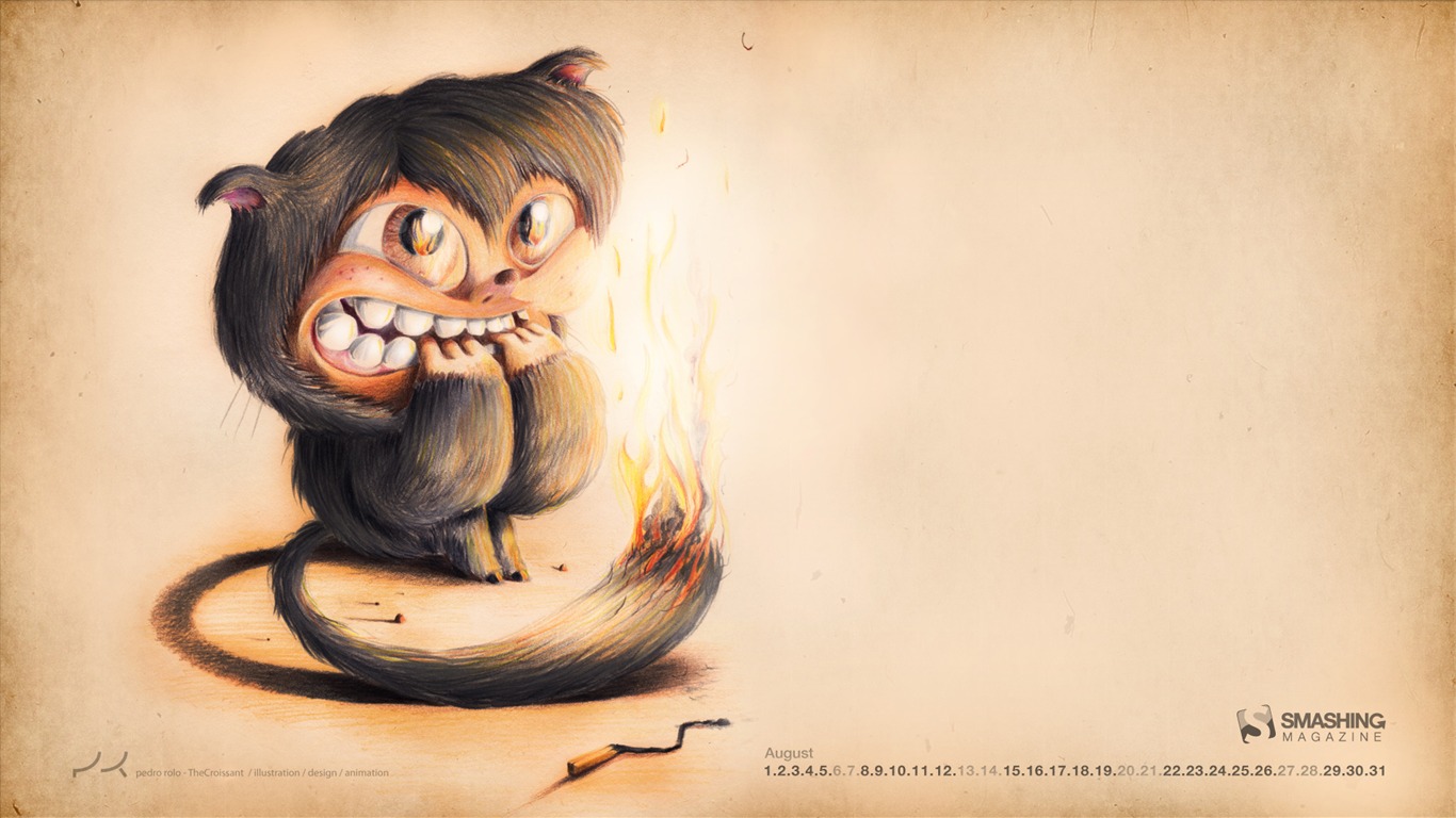 2011年8月 月曆壁紙(一) #20 - 1366x768