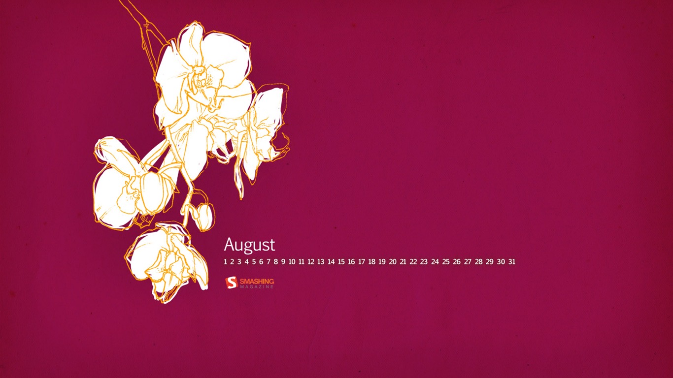 2011년 8월 달력 배경 화면 (2) #6 - 1366x768