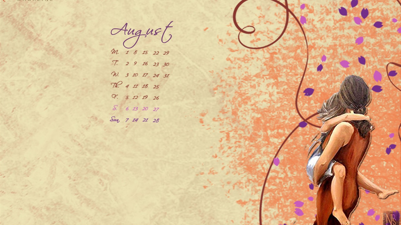 August 2011 calendar wallpaper (2) #13 - 1366x768