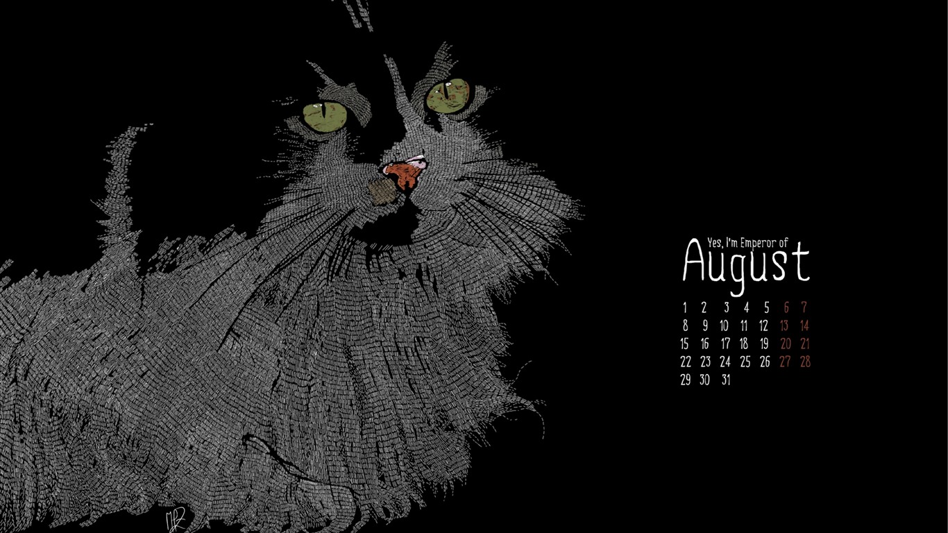 2011년 8월 달력 배경 화면 (2) #14 - 1366x768