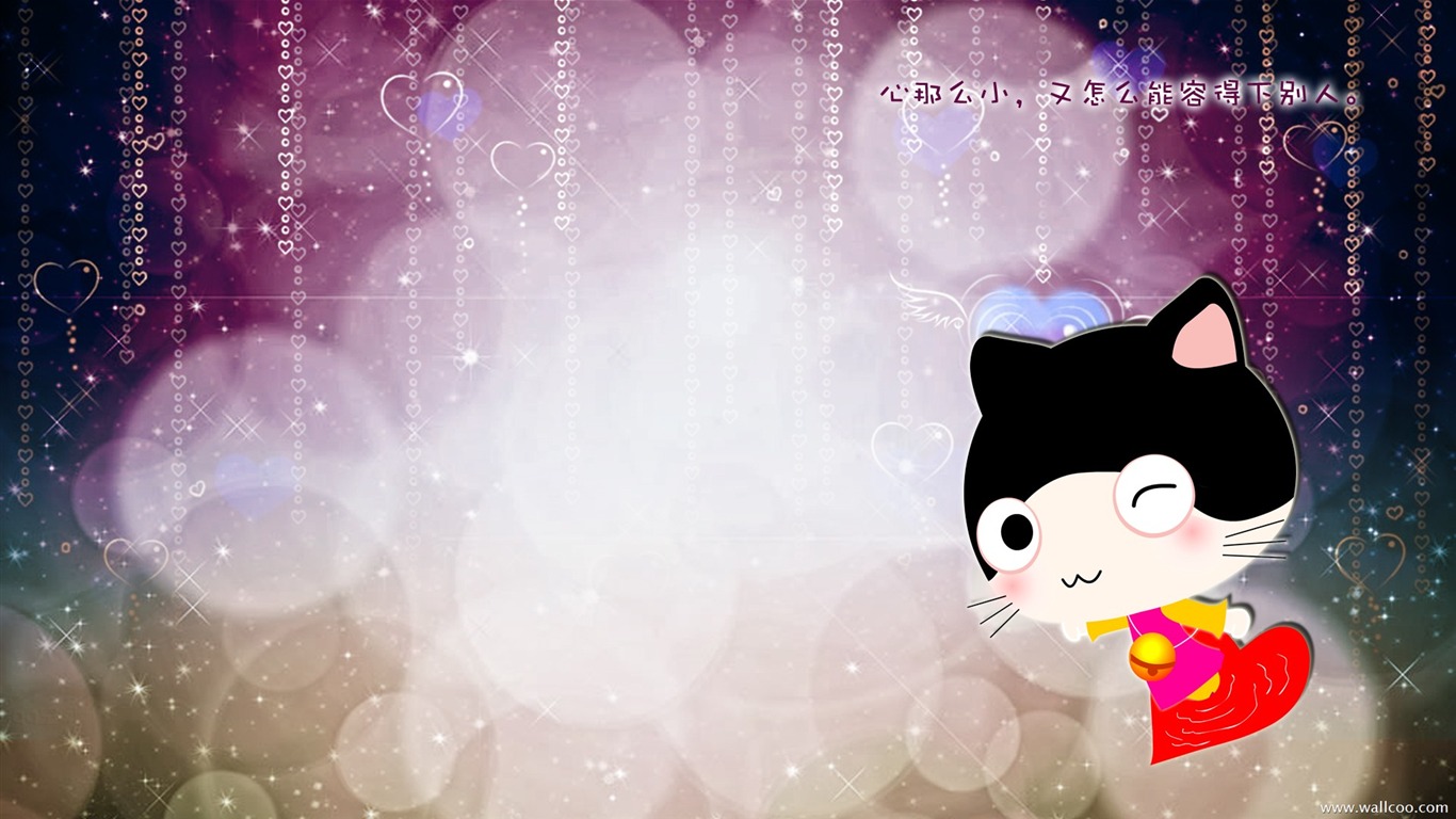 Baby cat cartoon wallpaper (3) #11 - 1366x768