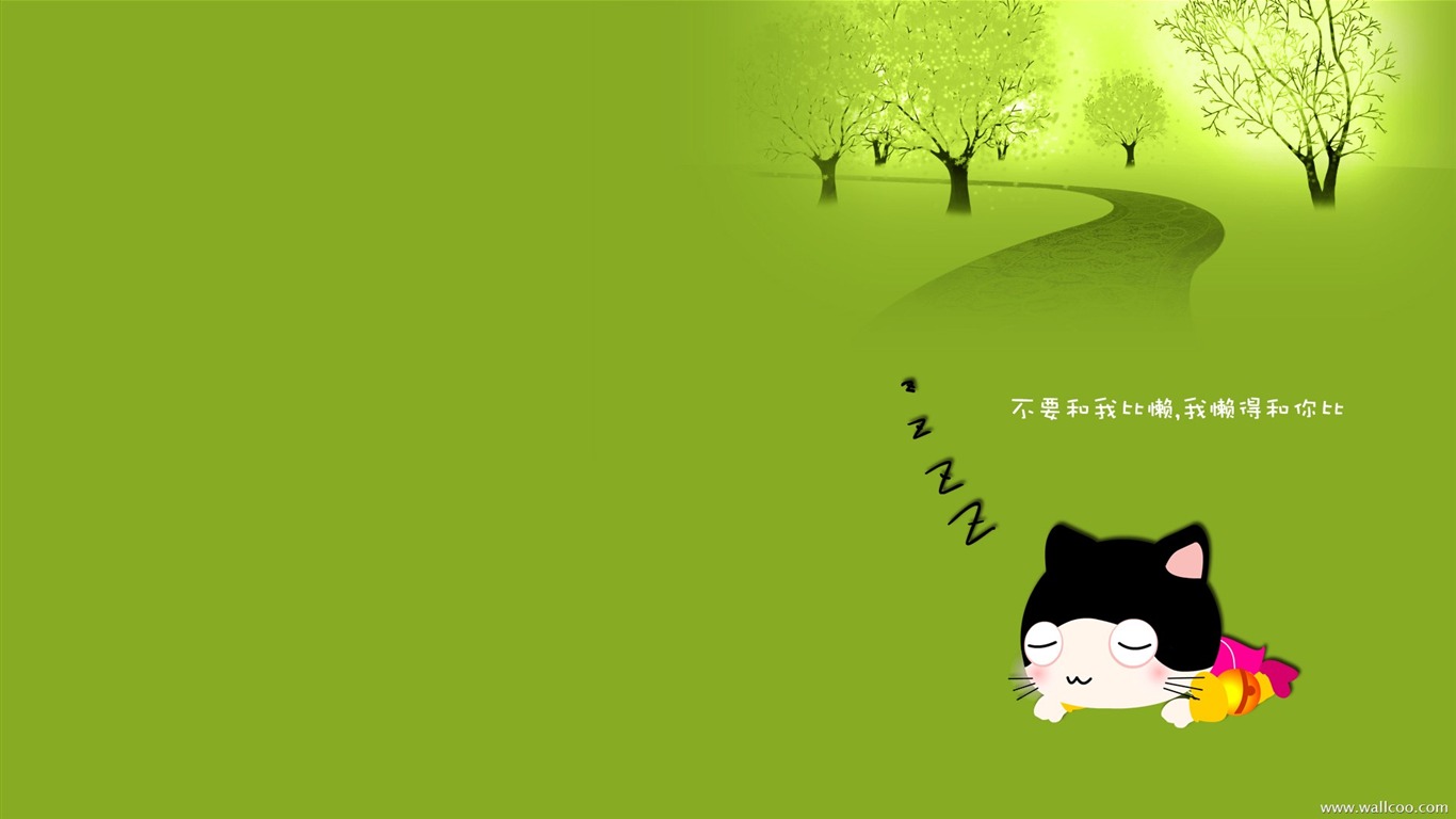 貓咪寶貝 卡通壁紙(四) #8 - 1366x768