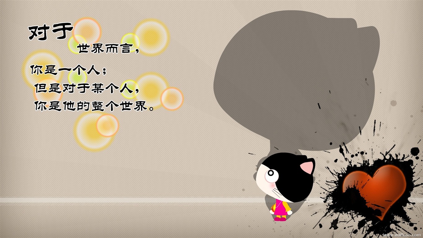 貓咪寶貝 卡通壁紙(五) #18 - 1366x768