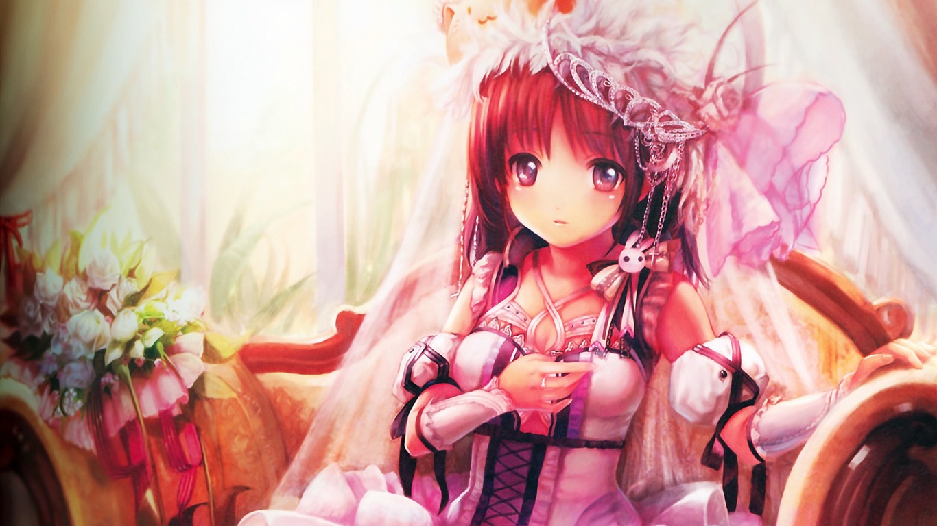 Anime girl HD tapety na plochu #12 - 1366x768