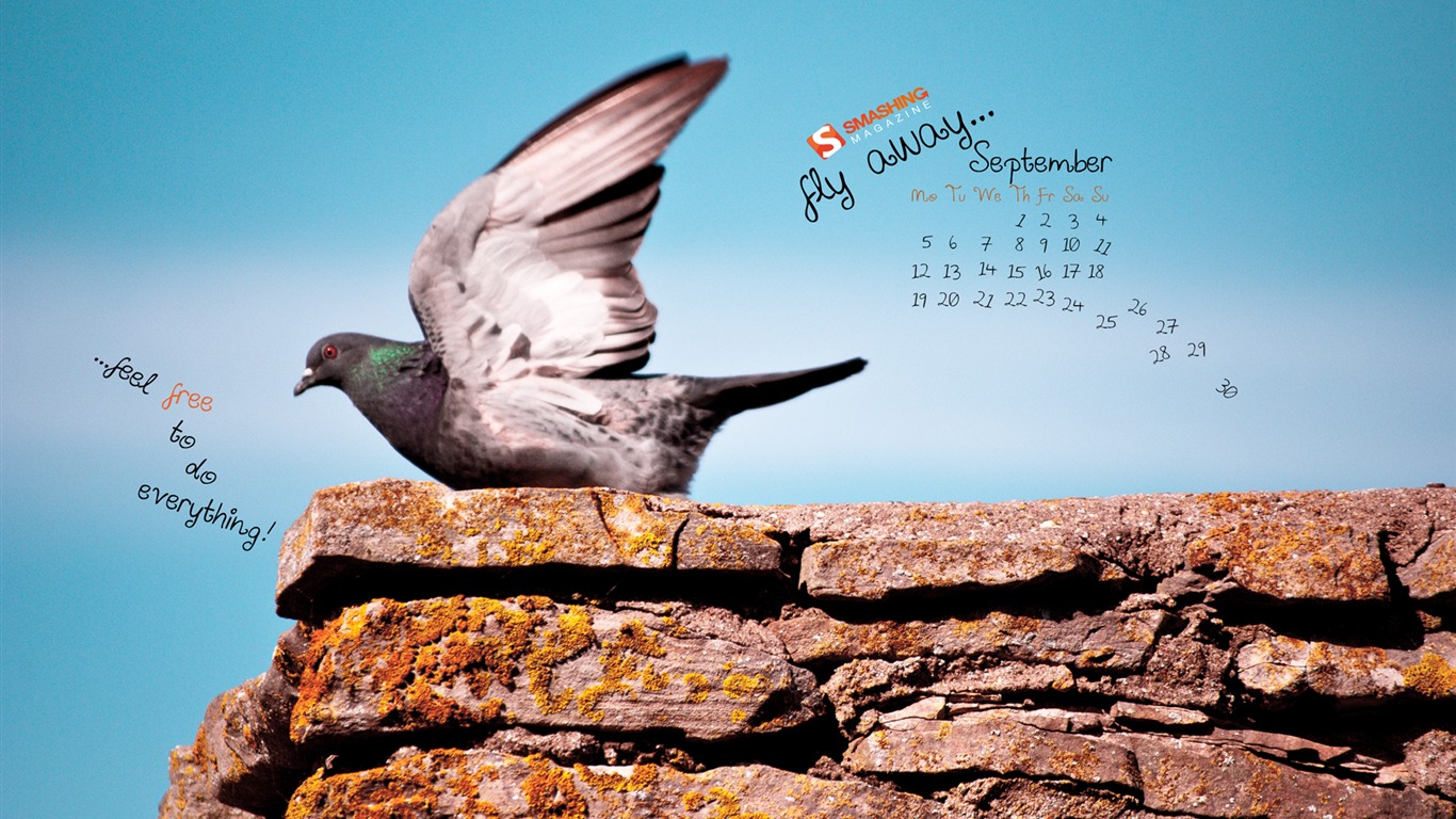 September 2011 Kalender Wallpaper (1) #1 - 1366x768