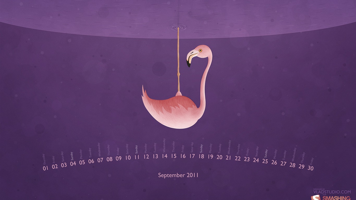 September 2011 Kalender Wallpaper (1) #14 - 1366x768