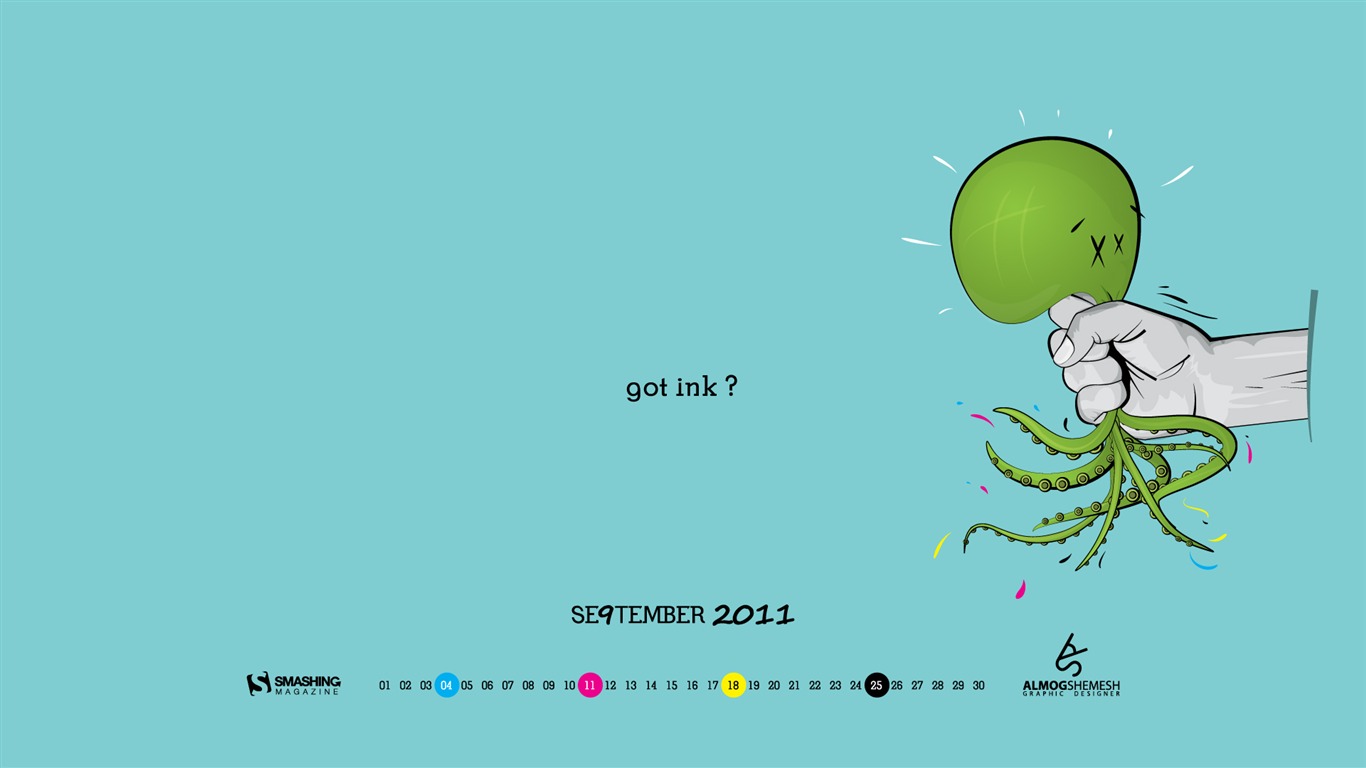 2011年9月 月曆壁紙(一) #16 - 1366x768