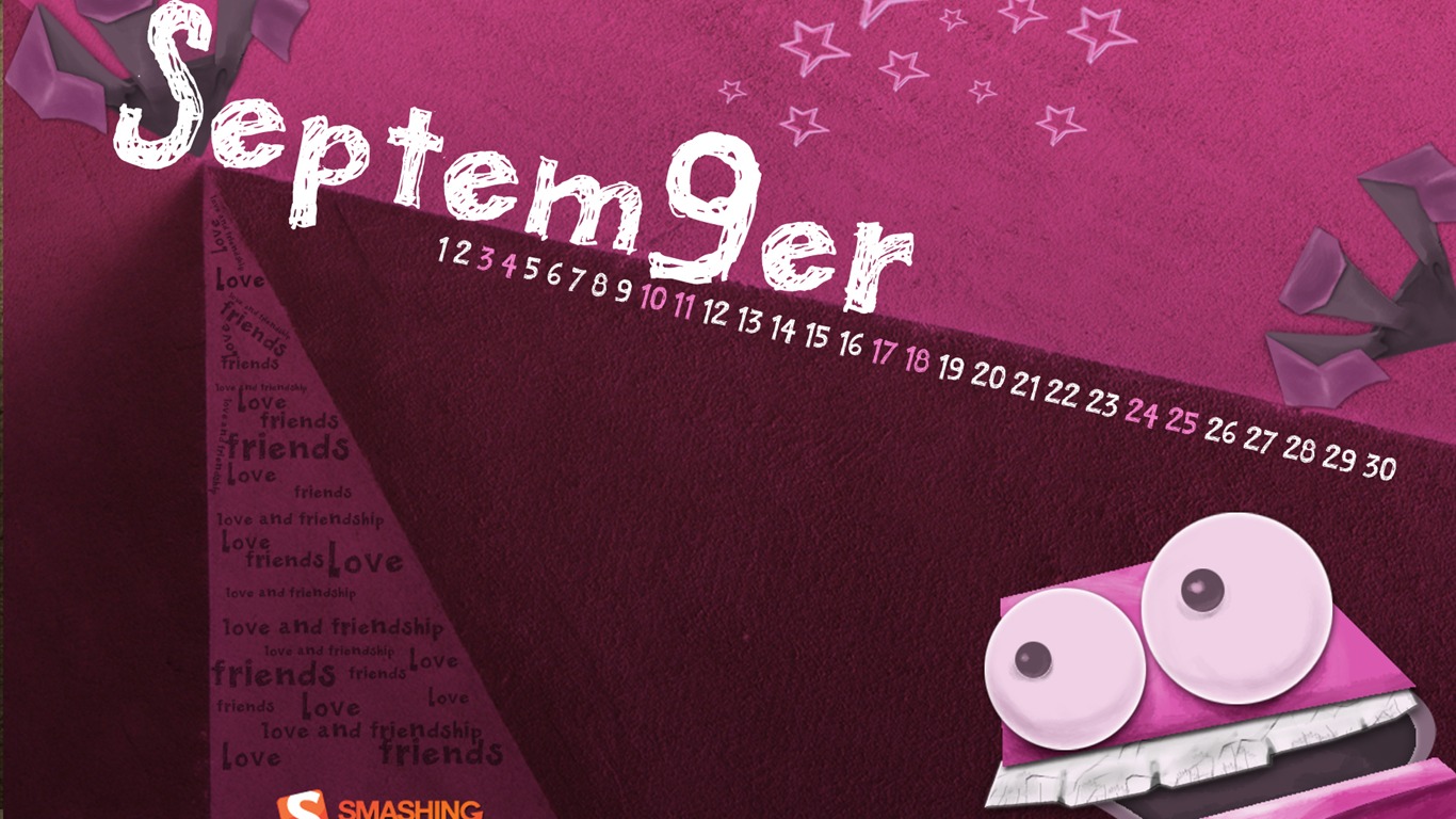 2011年9月 月曆壁紙(二) #1 - 1366x768