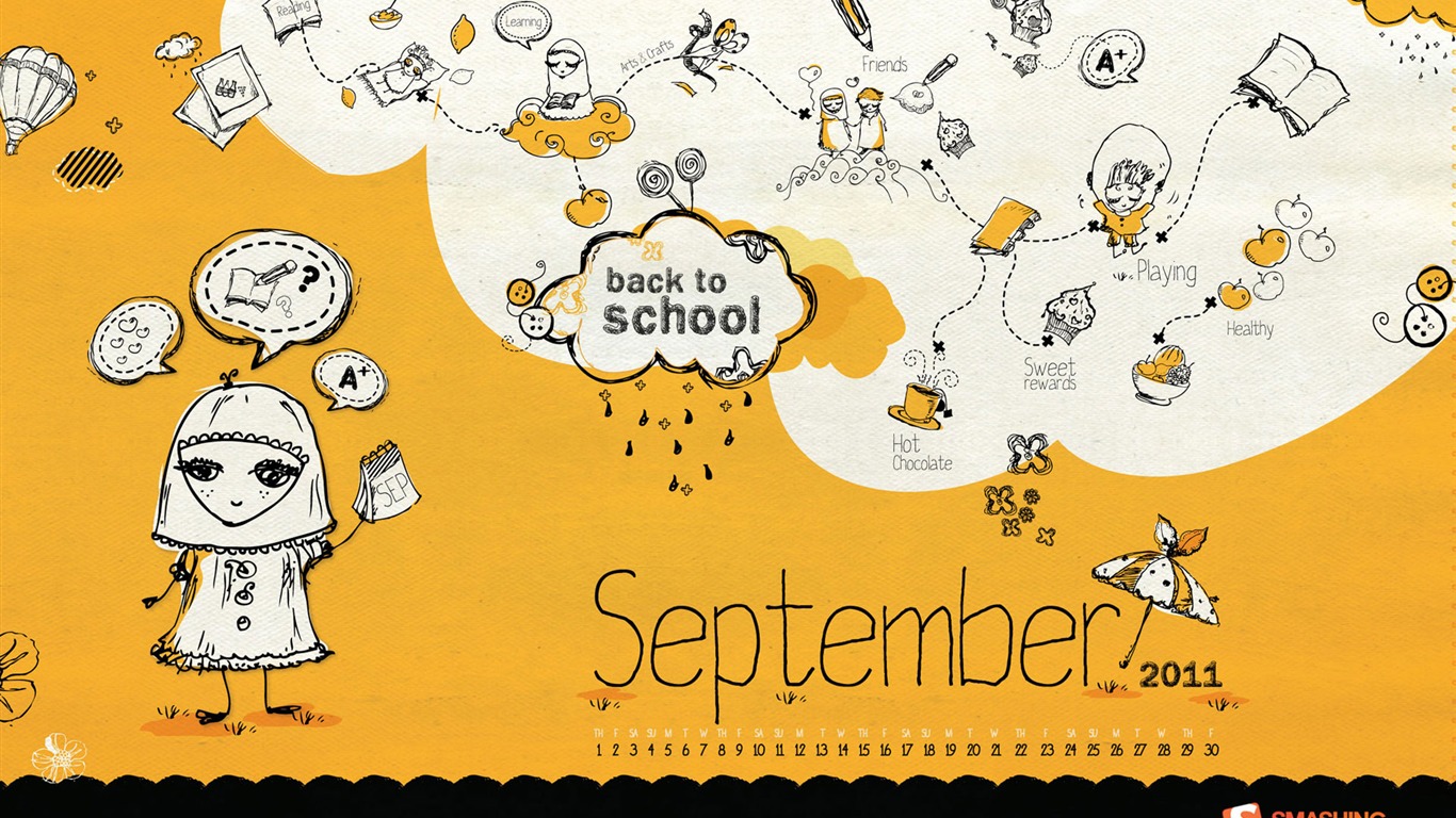 September 2011 Calendar Wallpaper (2) #11 - 1366x768