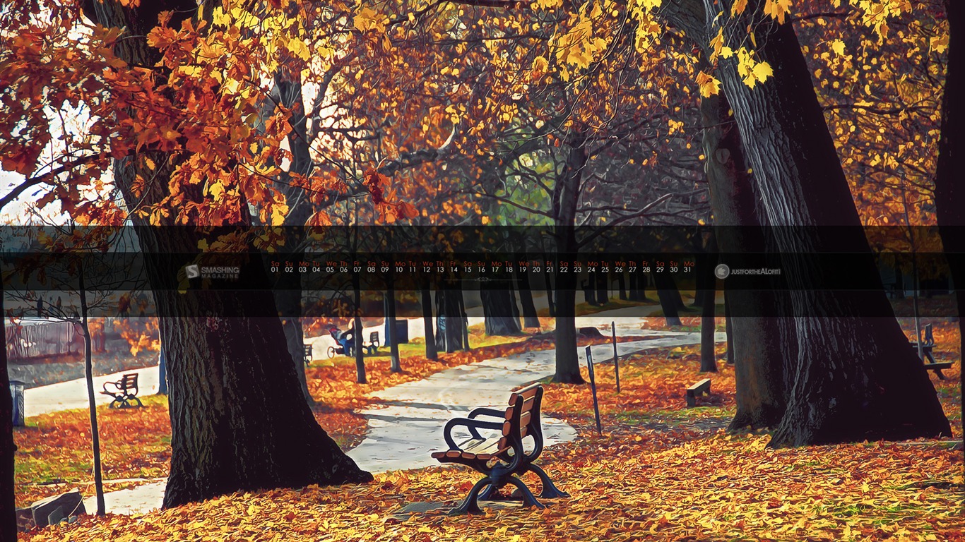 2011年10月 月曆壁紙(一) #4 - 1366x768