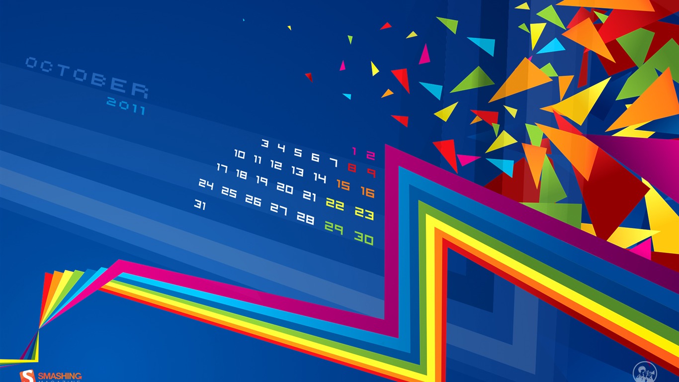 October 2011 Calendar Wallpaper (2) #1 - 1366x768