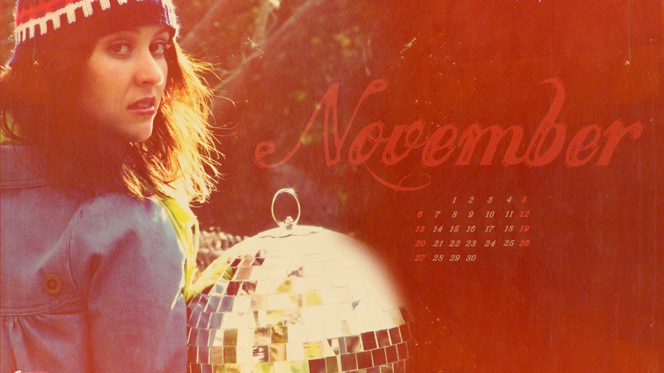 Novembre 2011 Calendar Wallpaper (1) #11 - 1366x768