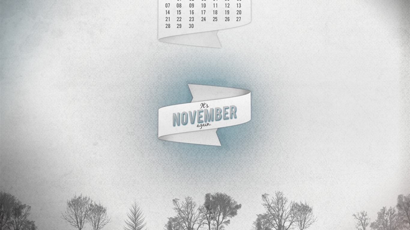 Novembre 2011 Calendar Wallpaper (1) #14 - 1366x768