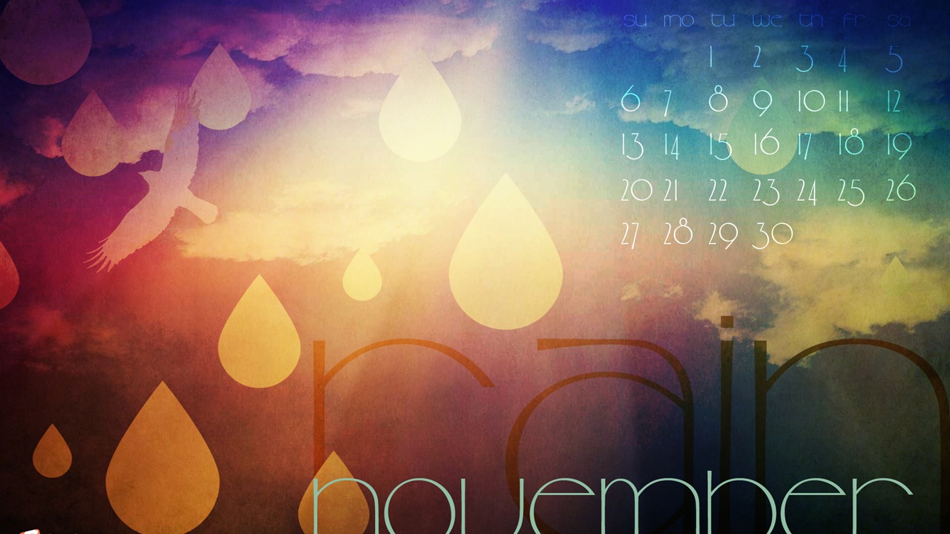 Novembre 2011 Calendar Wallpaper (2) #5 - 1366x768