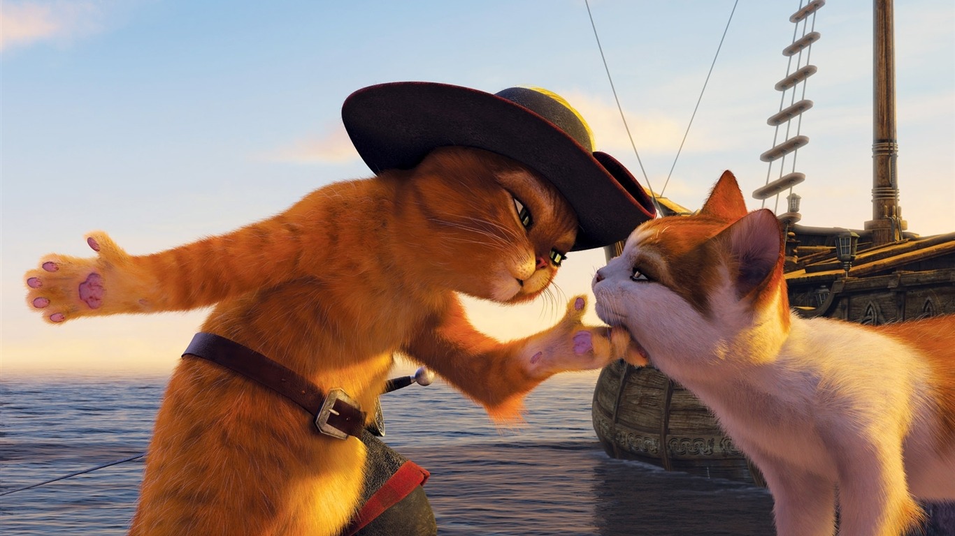 El gato con botas fondos de pantalla HD #6 - 1366x768