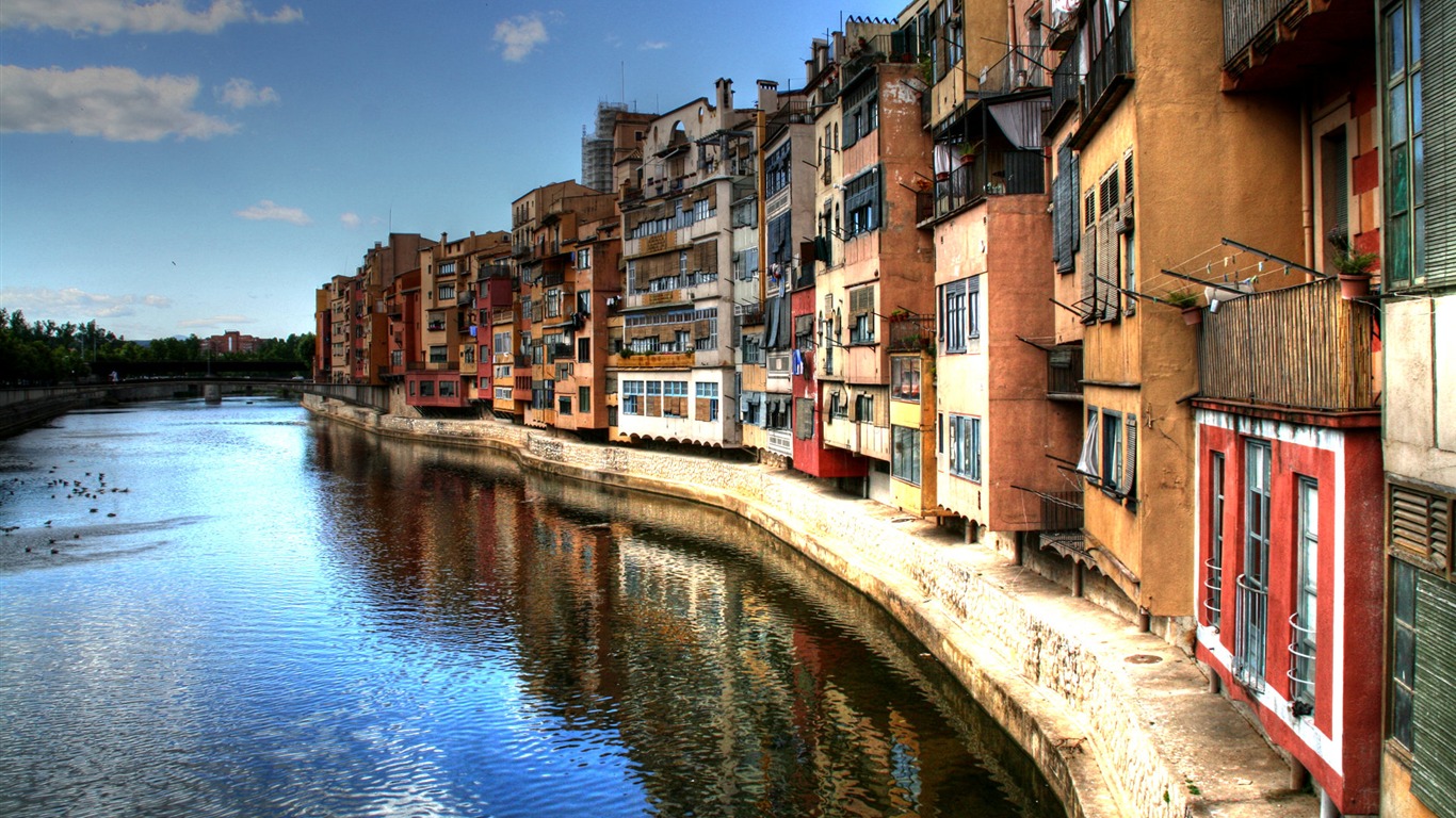Spanien Girona HDR-Stil Hintergrundbilder #1 - 1366x768