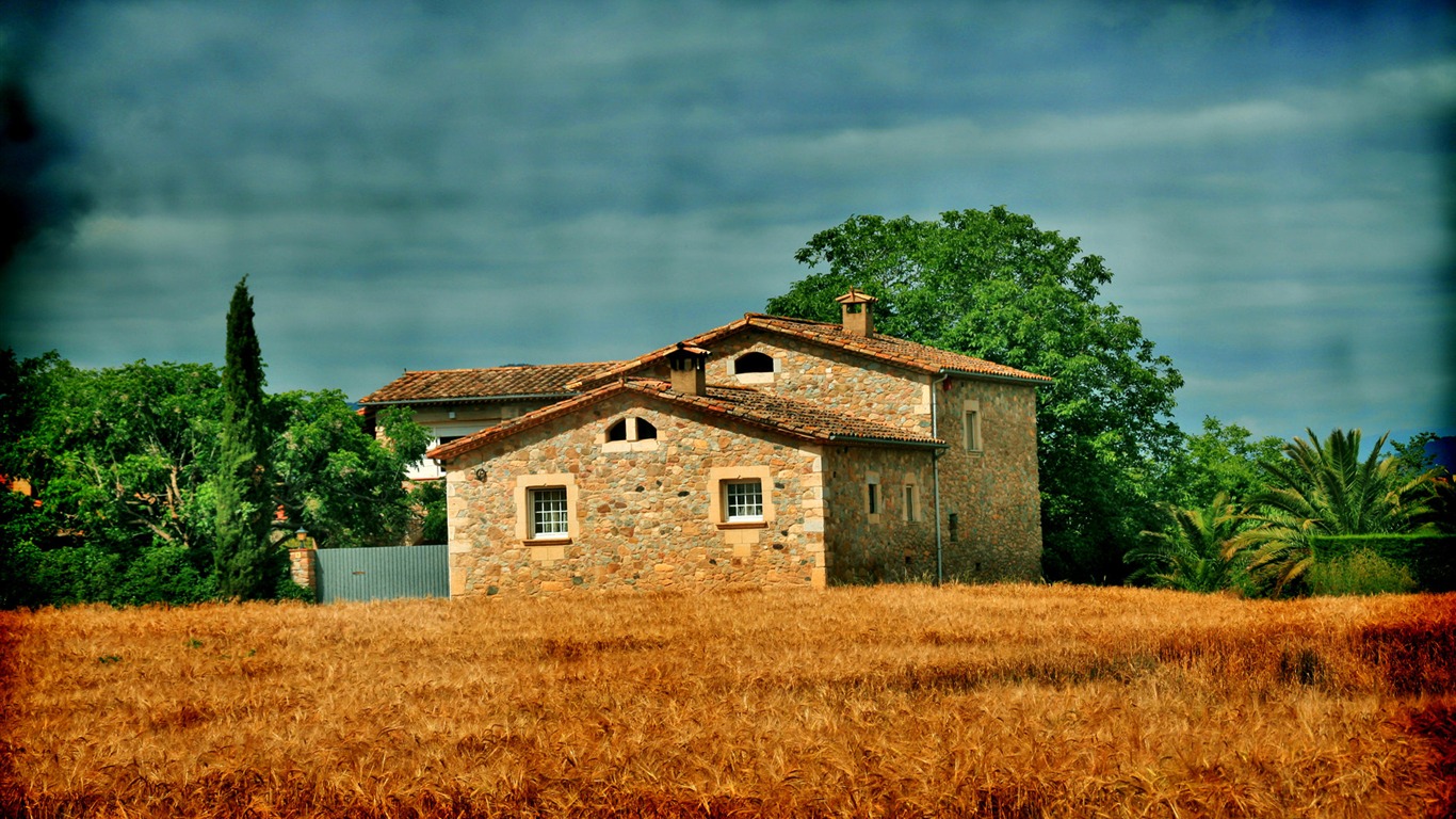 Španělsko Girona HDR-styl tapety #10 - 1366x768