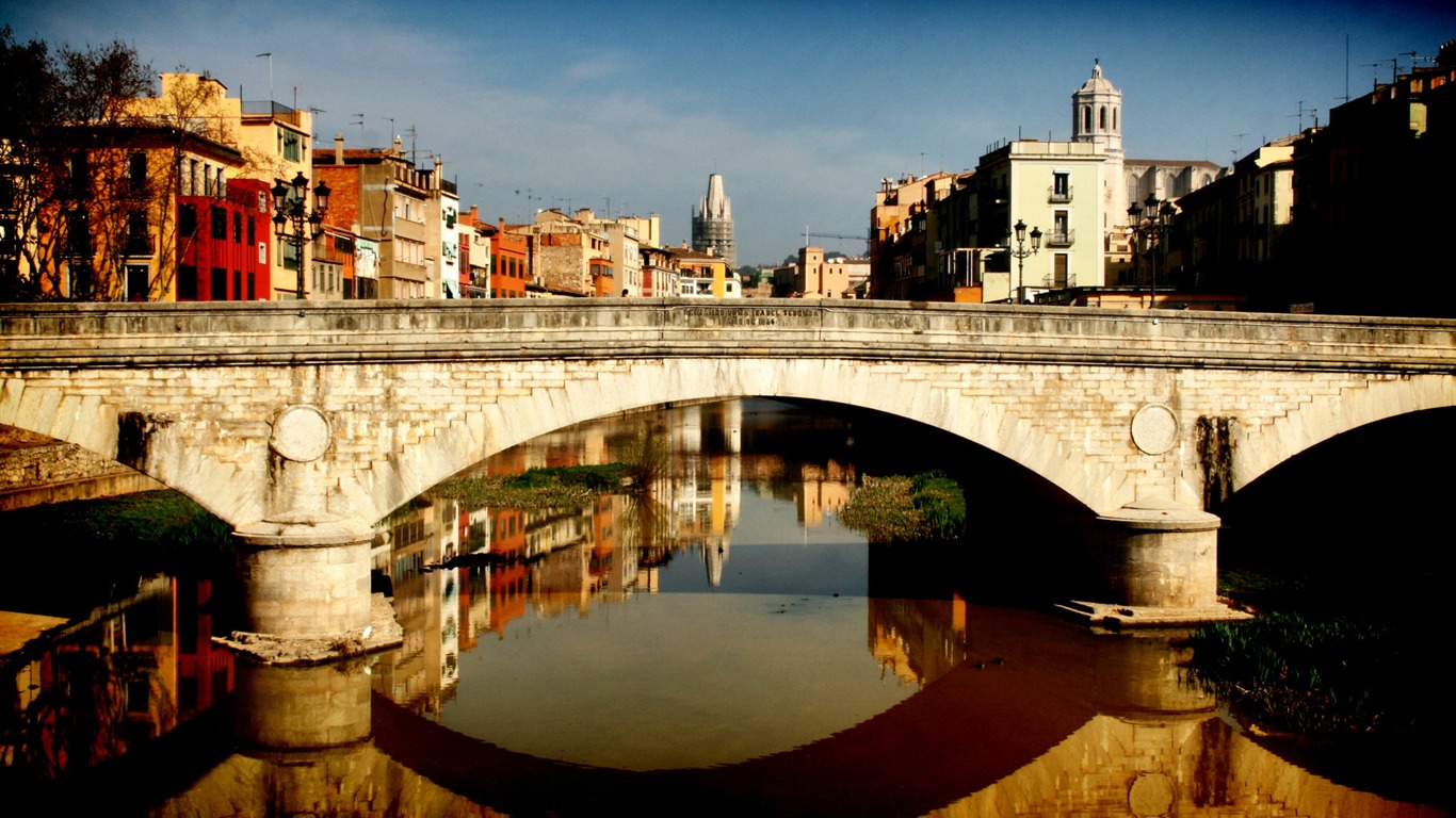 Spanien Girona HDR-Stil Hintergrundbilder #14 - 1366x768