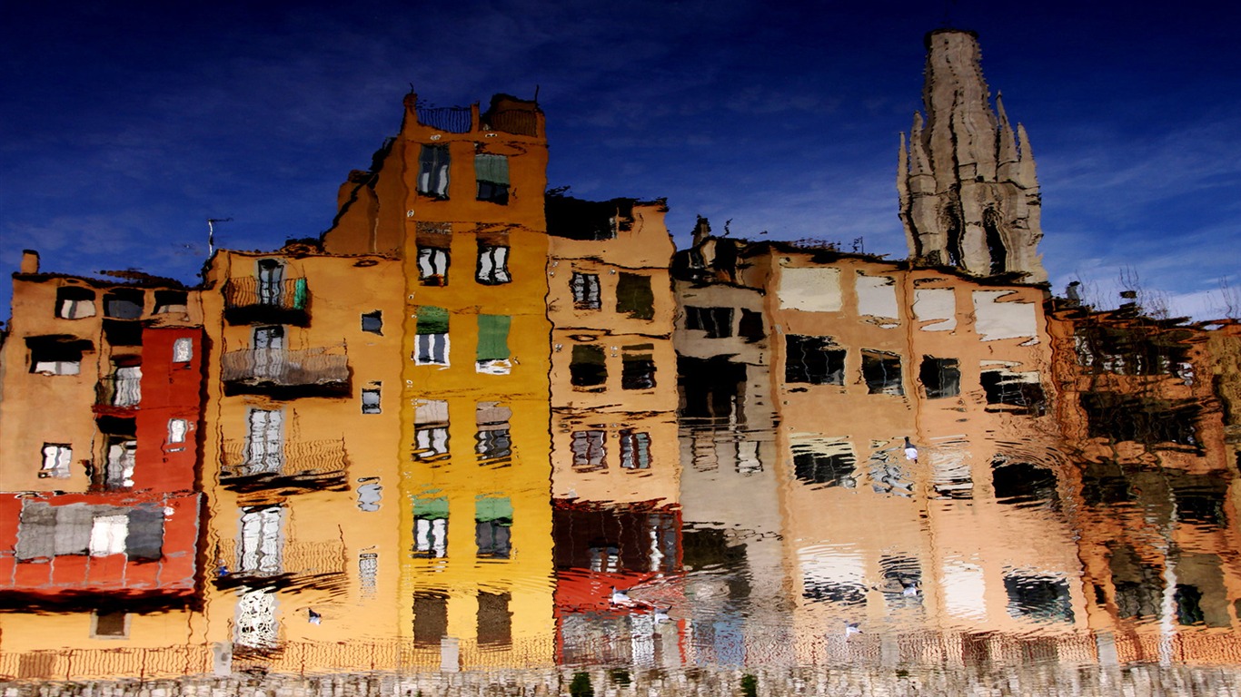 Spanien Girona HDR-Stil Hintergrundbilder #18 - 1366x768