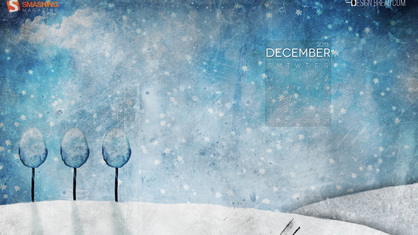 Dezember 2011 Kalender Wallpaper (1) #3 - 1366x768