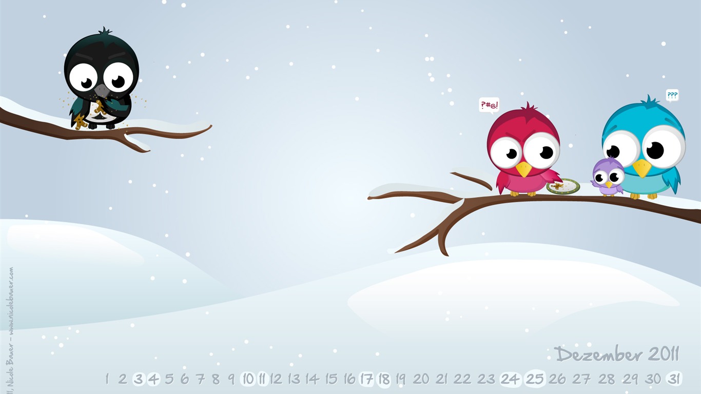 December 2011 Calendar wallpaper (1) #5 - 1366x768