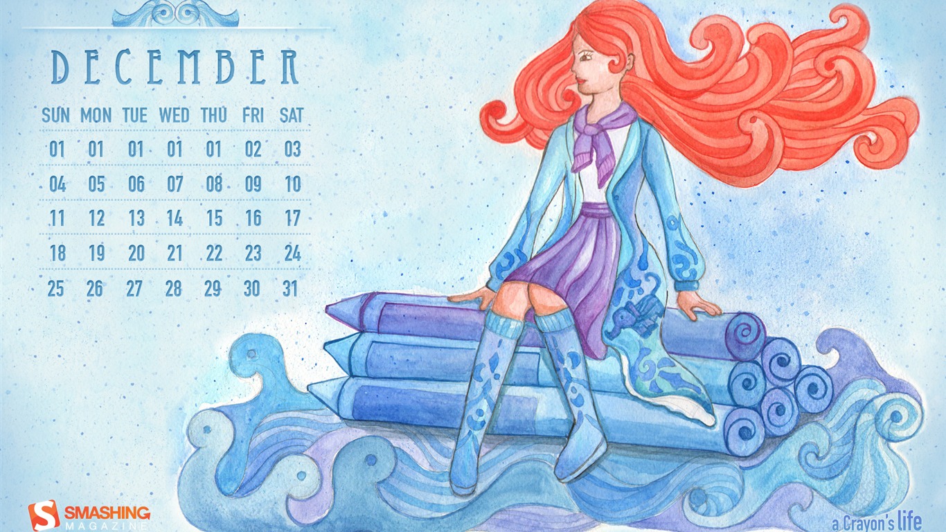 2011年12月 月曆壁紙(一) #6 - 1366x768