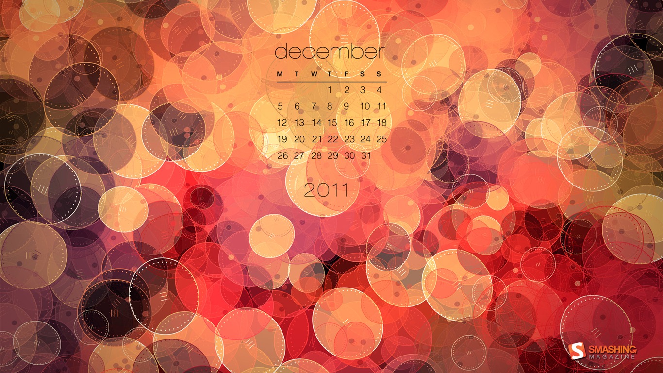 2011年12月 月曆壁紙(一) #13 - 1366x768