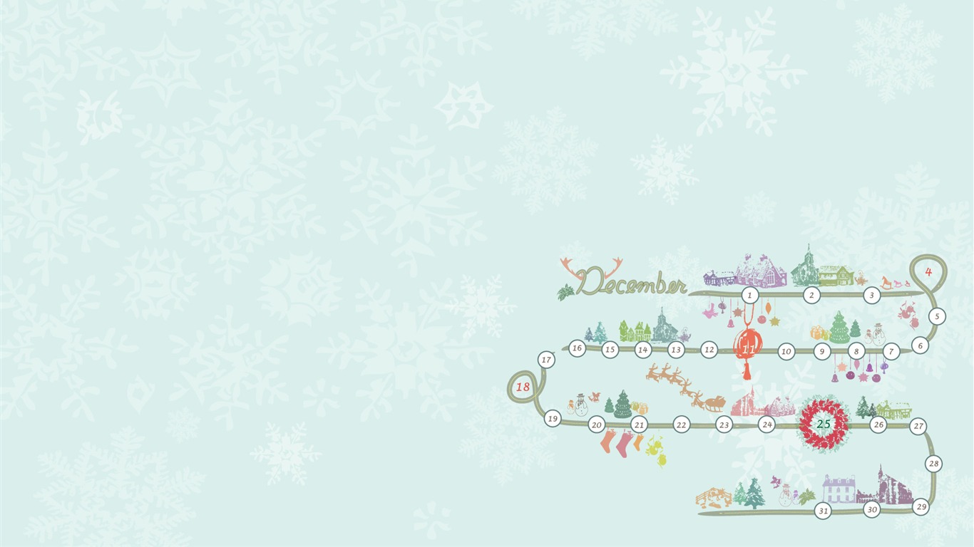 2011年12月 月曆壁紙(一) #15 - 1366x768