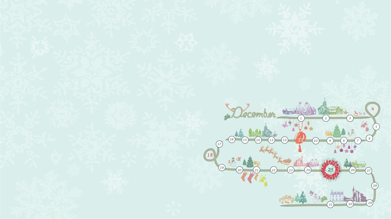 Dezember 2011 Kalender Wallpaper (1) #15 - 1366x768