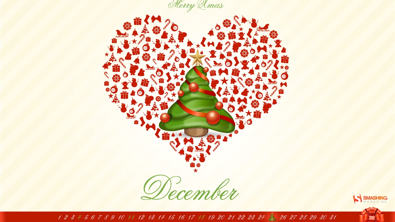 Dezember 2011 Kalender Wallpaper (2) #3 - 1366x768