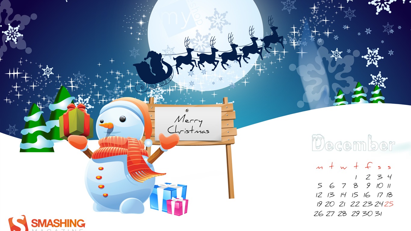 Dezember 2011 Kalender Wallpaper (2) #4 - 1366x768