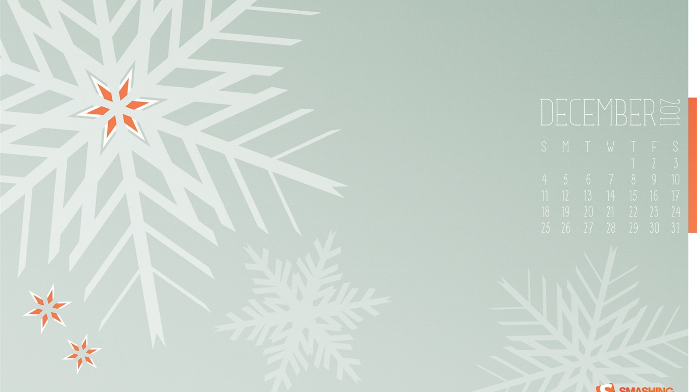 2011年12月 月曆壁紙(二) #14 - 1366x768