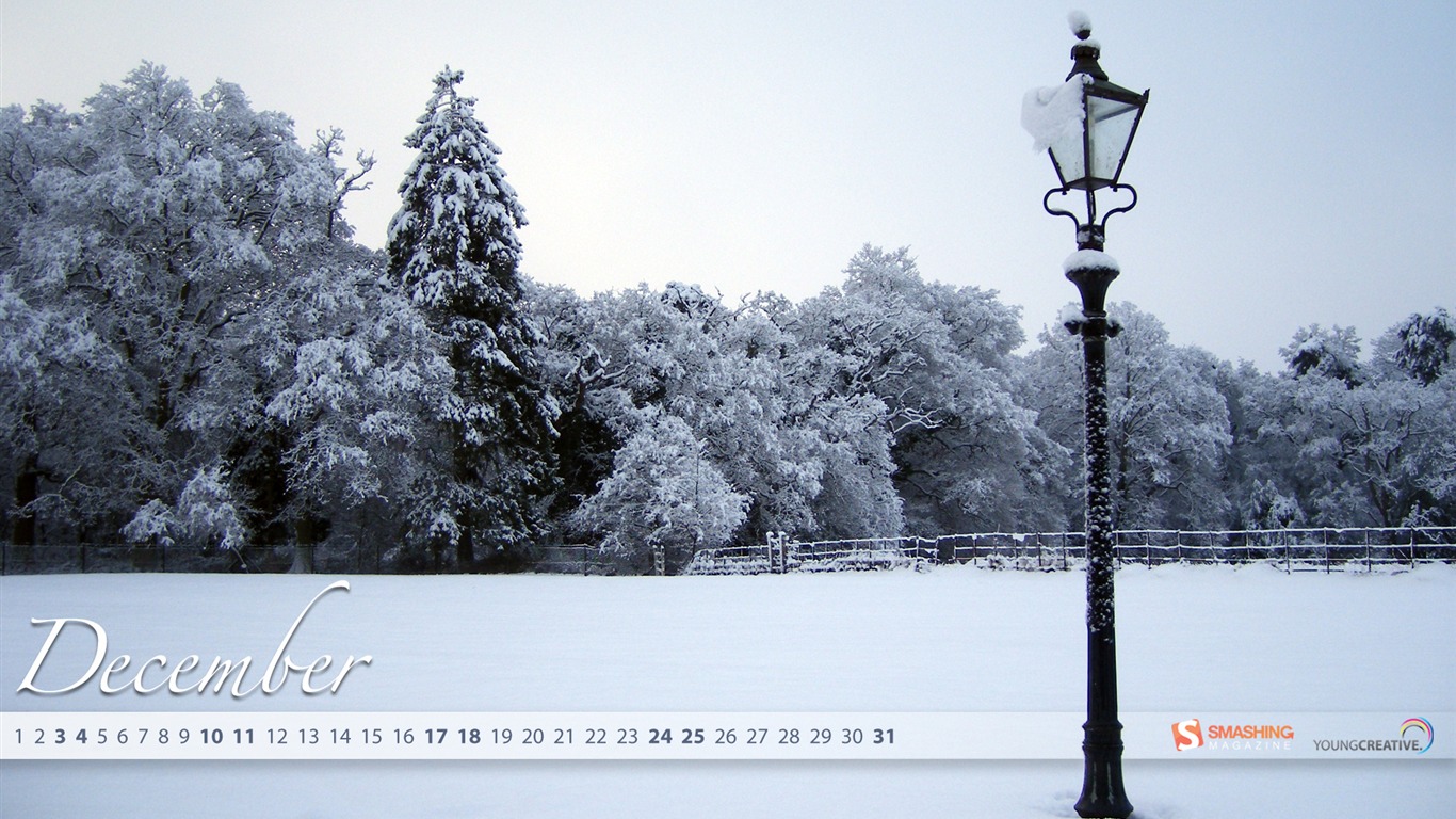 December 2011 Calendar wallpaper (2) #15 - 1366x768