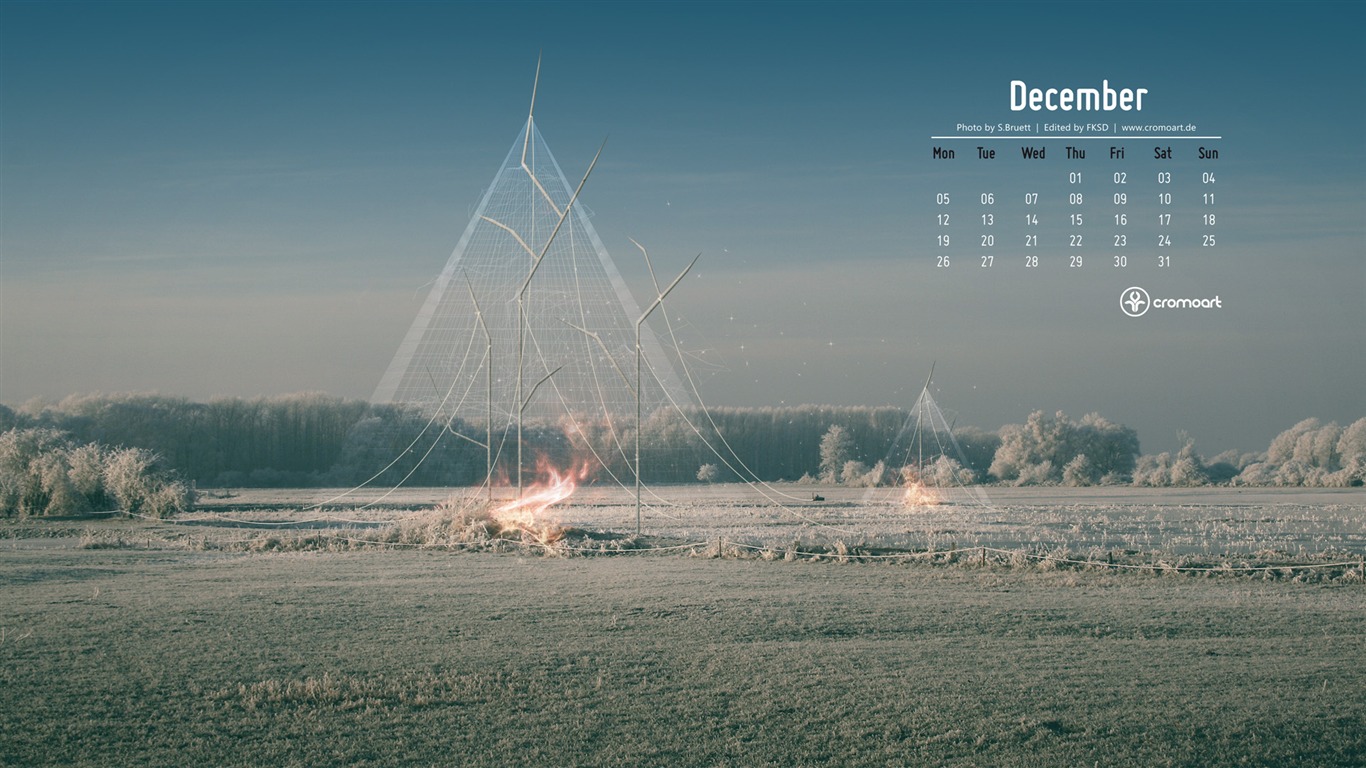December 2011 Calendar wallpaper (2) #16 - 1366x768