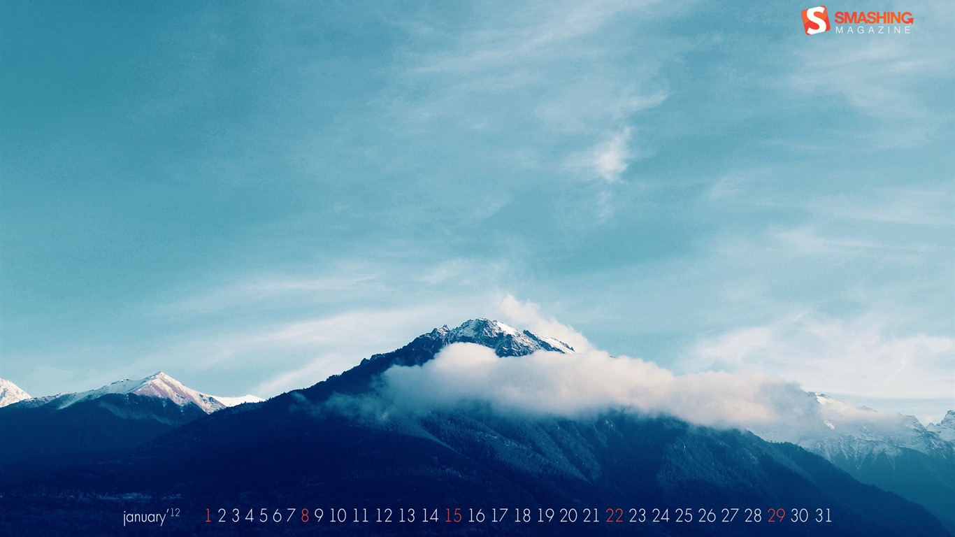 Januar 2012 Kalender Wallpapers #7 - 1366x768