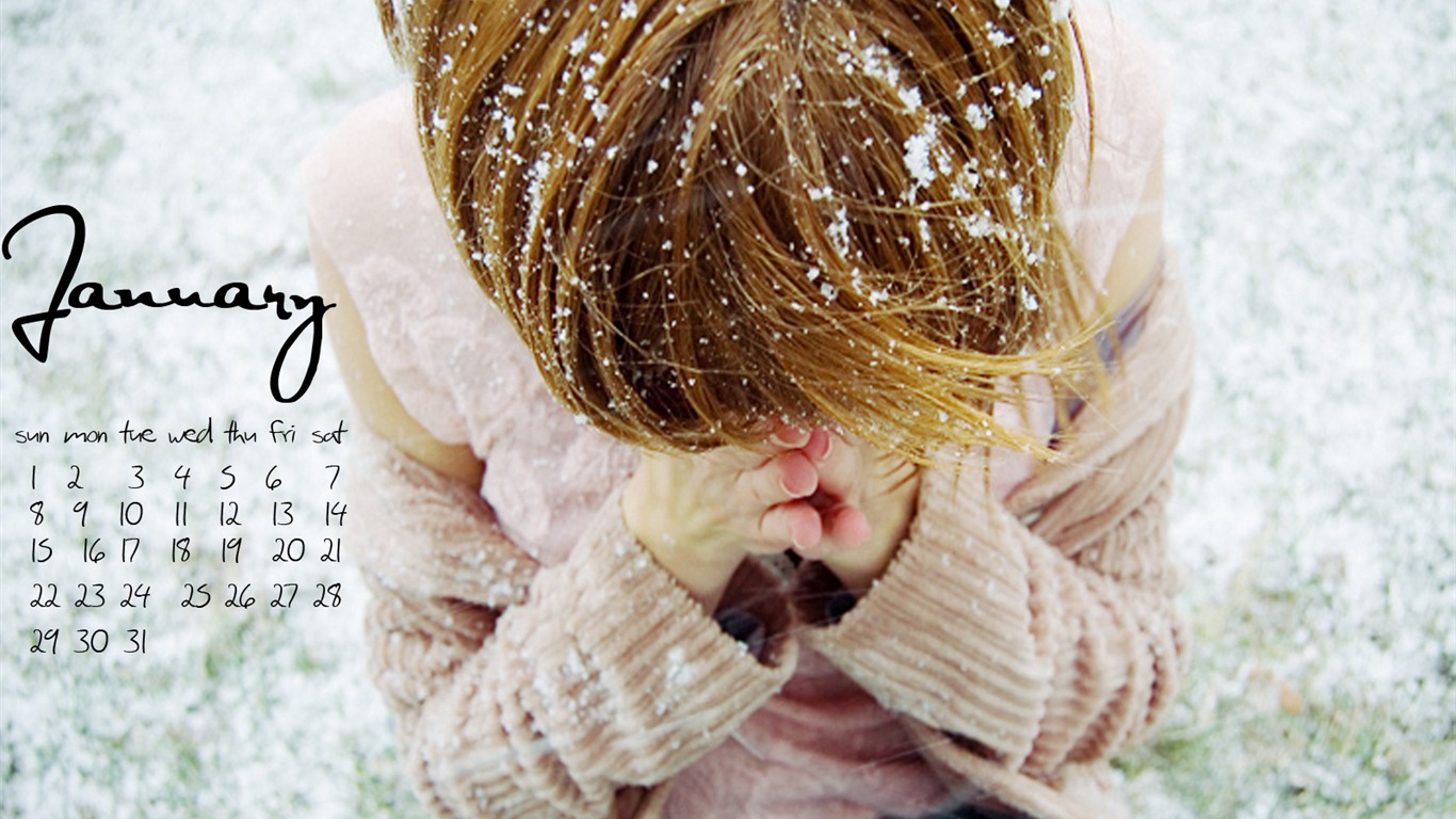 2012年1月 月曆壁紙 #8 - 1366x768