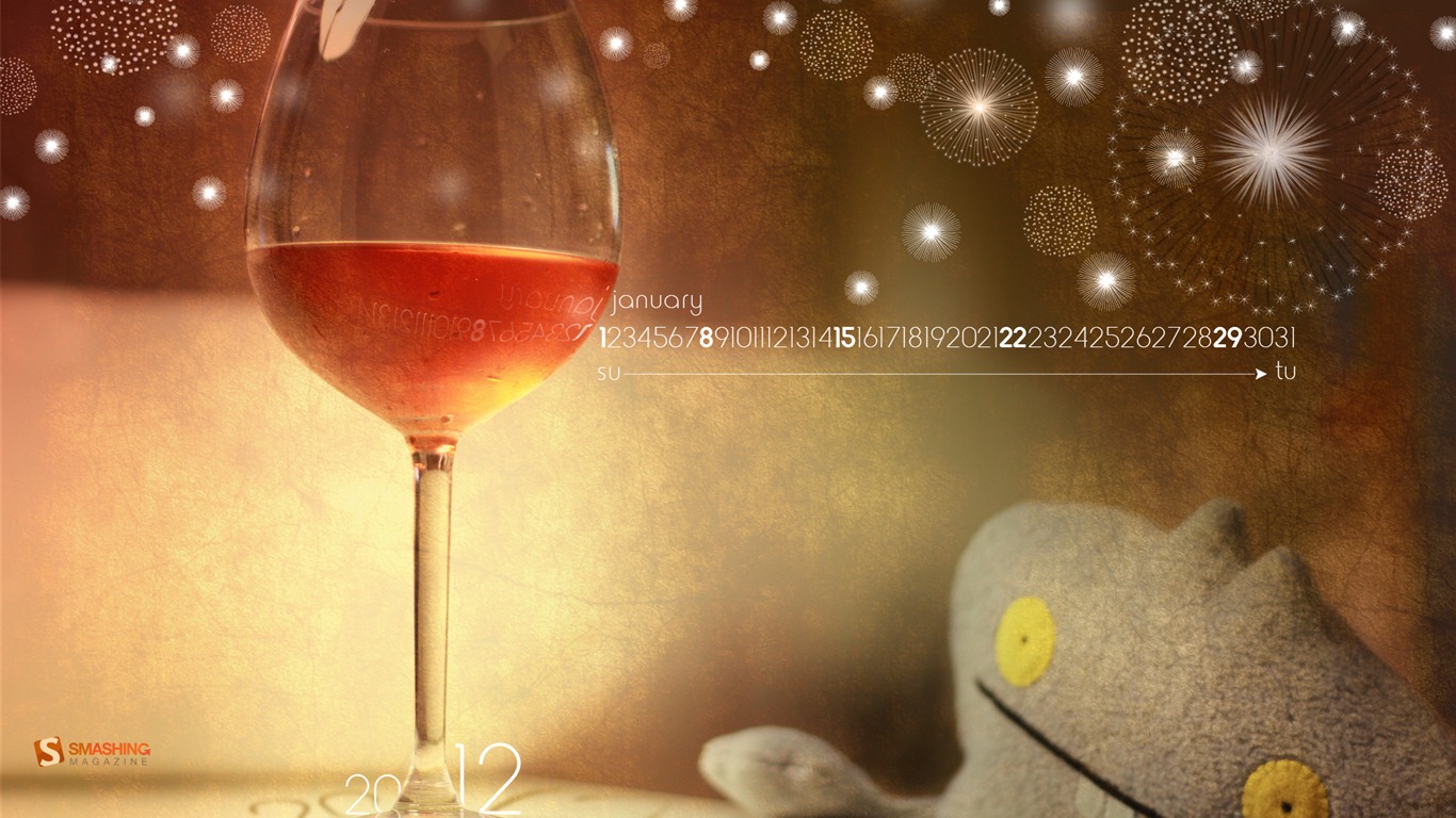 Januar 2012 Kalender Wallpapers #13 - 1366x768