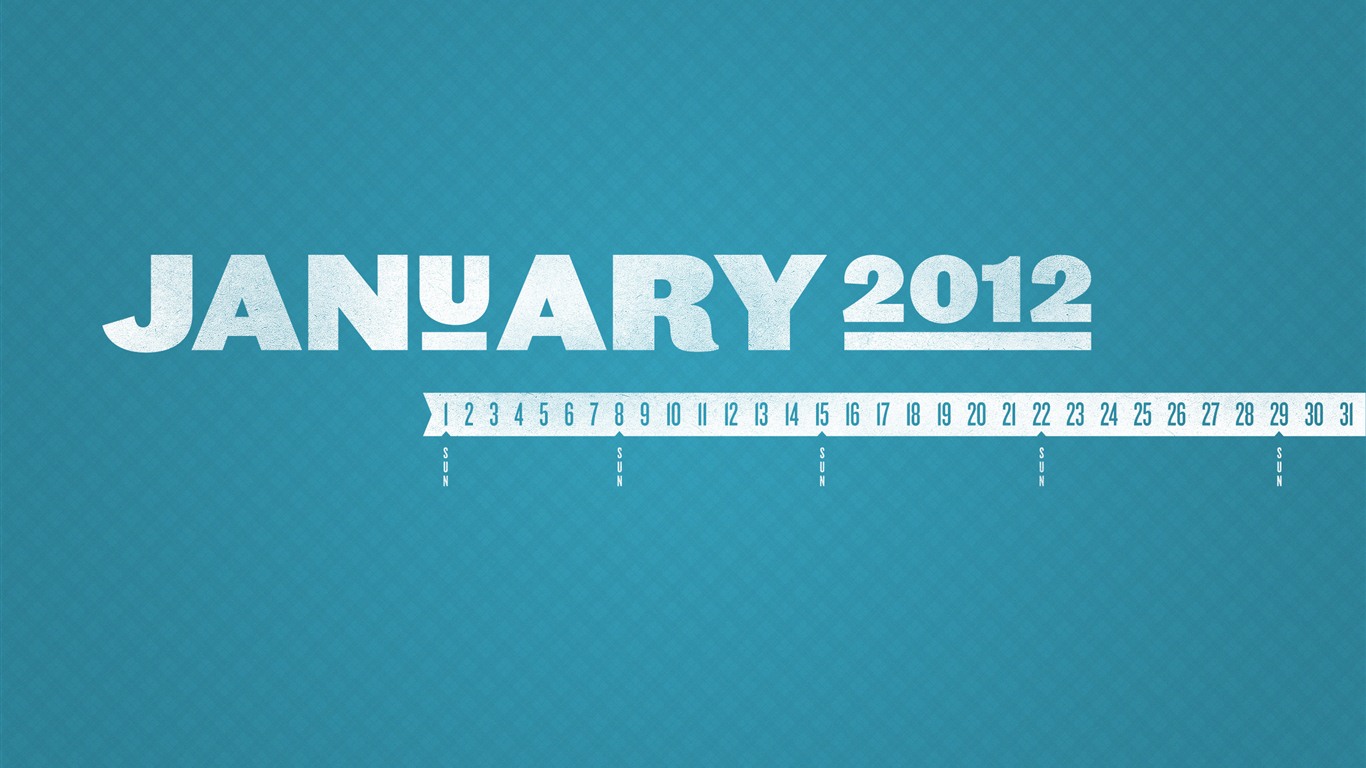 2012年1月 月曆壁紙 #19 - 1366x768