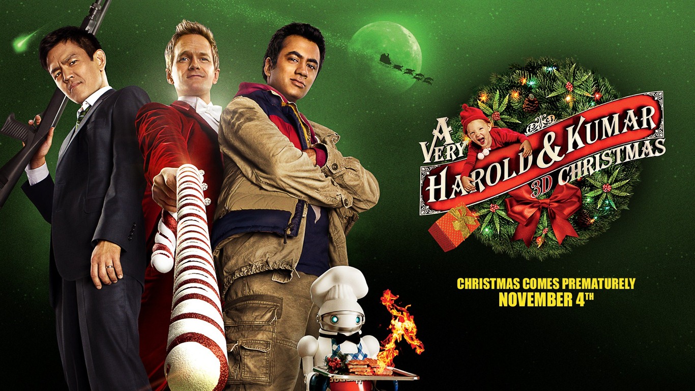 A Very Harold & Kumar Christmas 尋堡奇遇3 高清壁紙 #2 - 1366x768