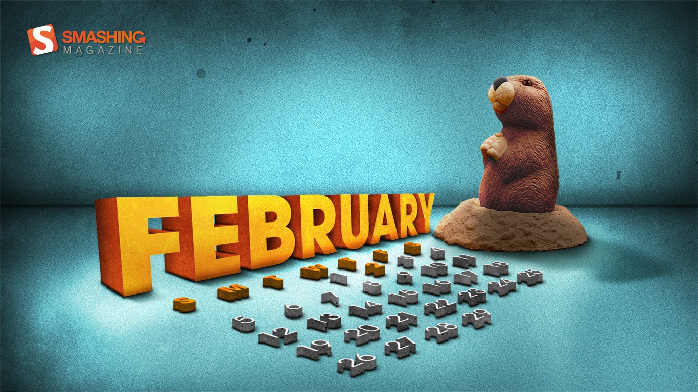 2012年2月 月曆壁紙(一) #1 - 1366x768